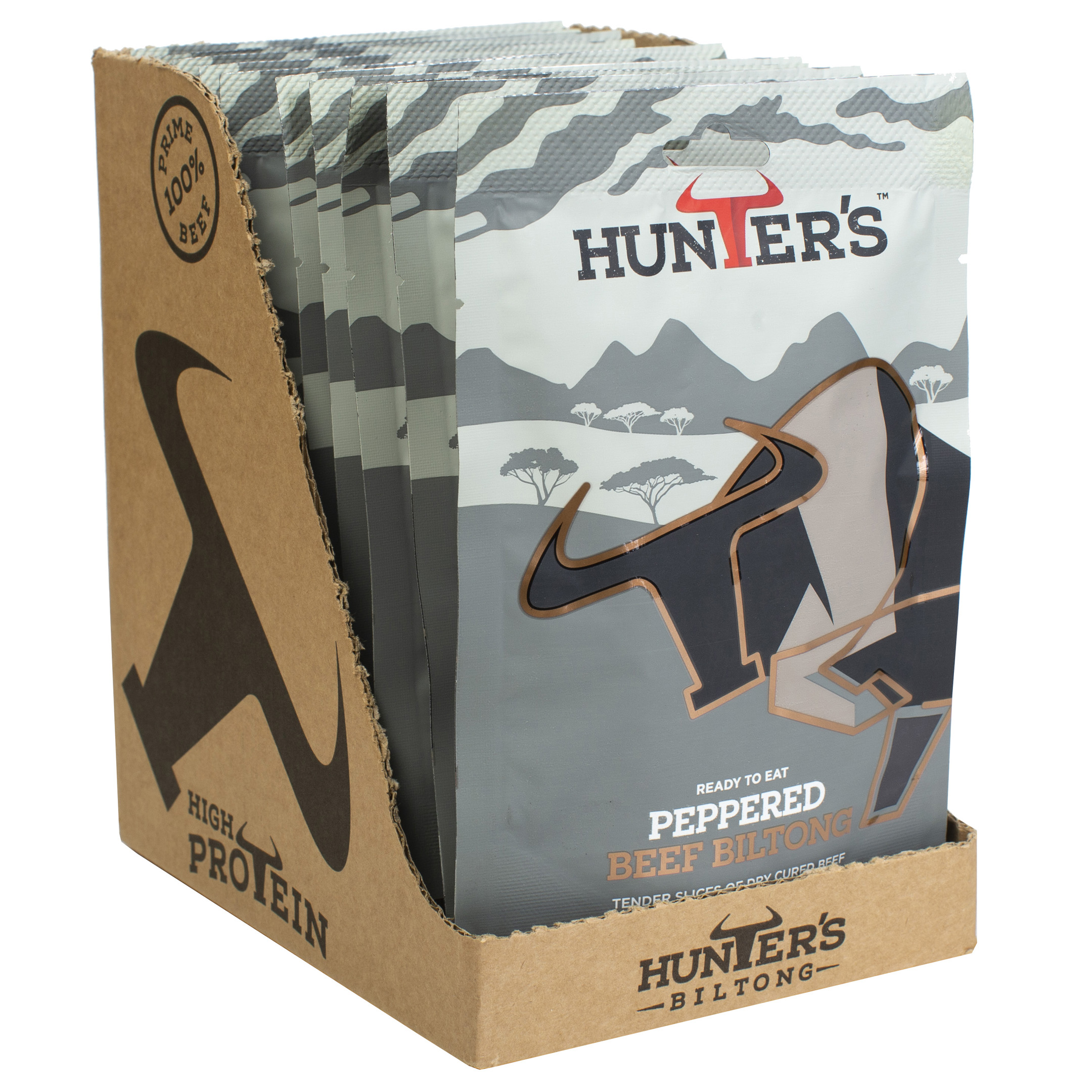 Hunters Peppered Beef Biltong 10 x 28g