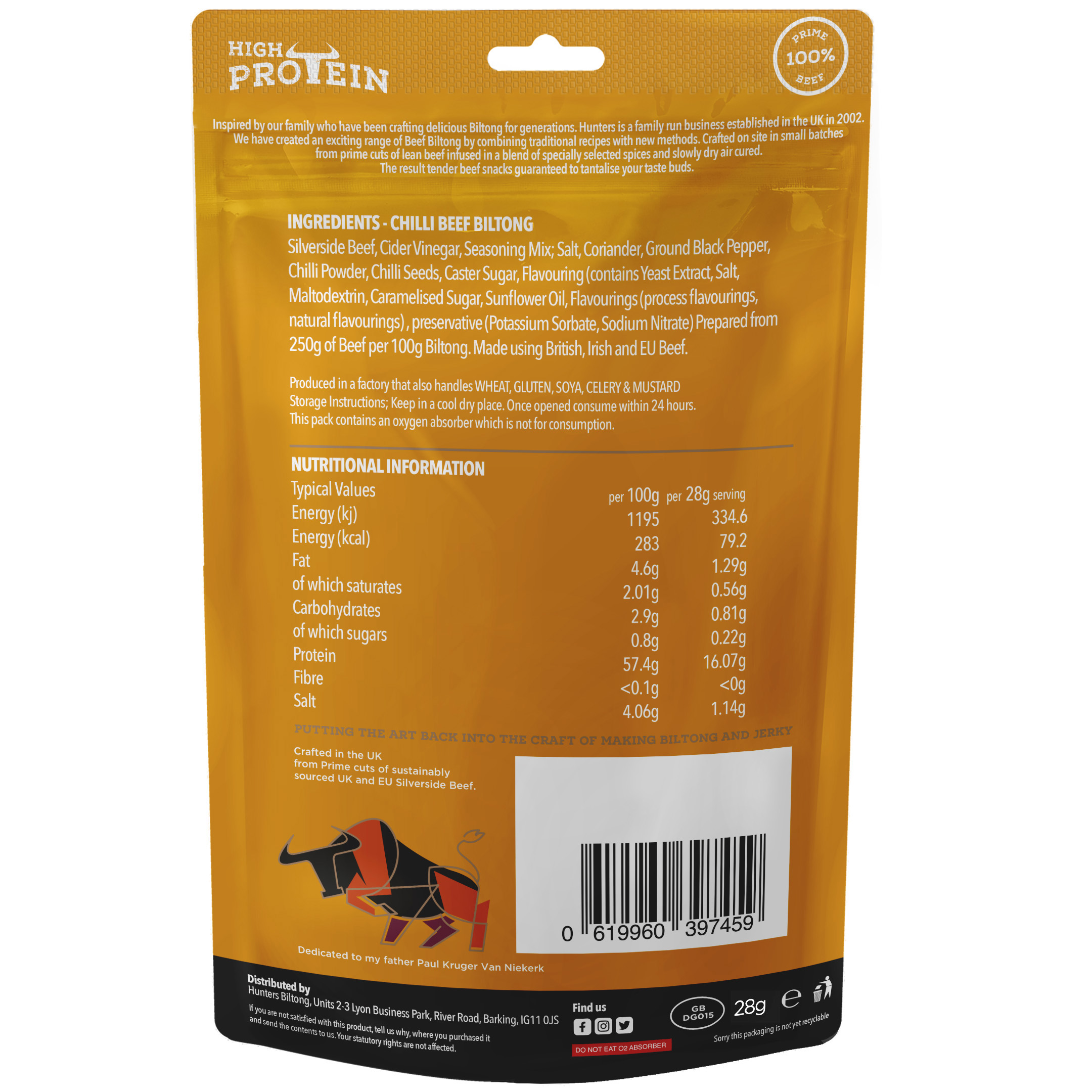 Hunters Chilli Beef Sliced Biltong - Image 3