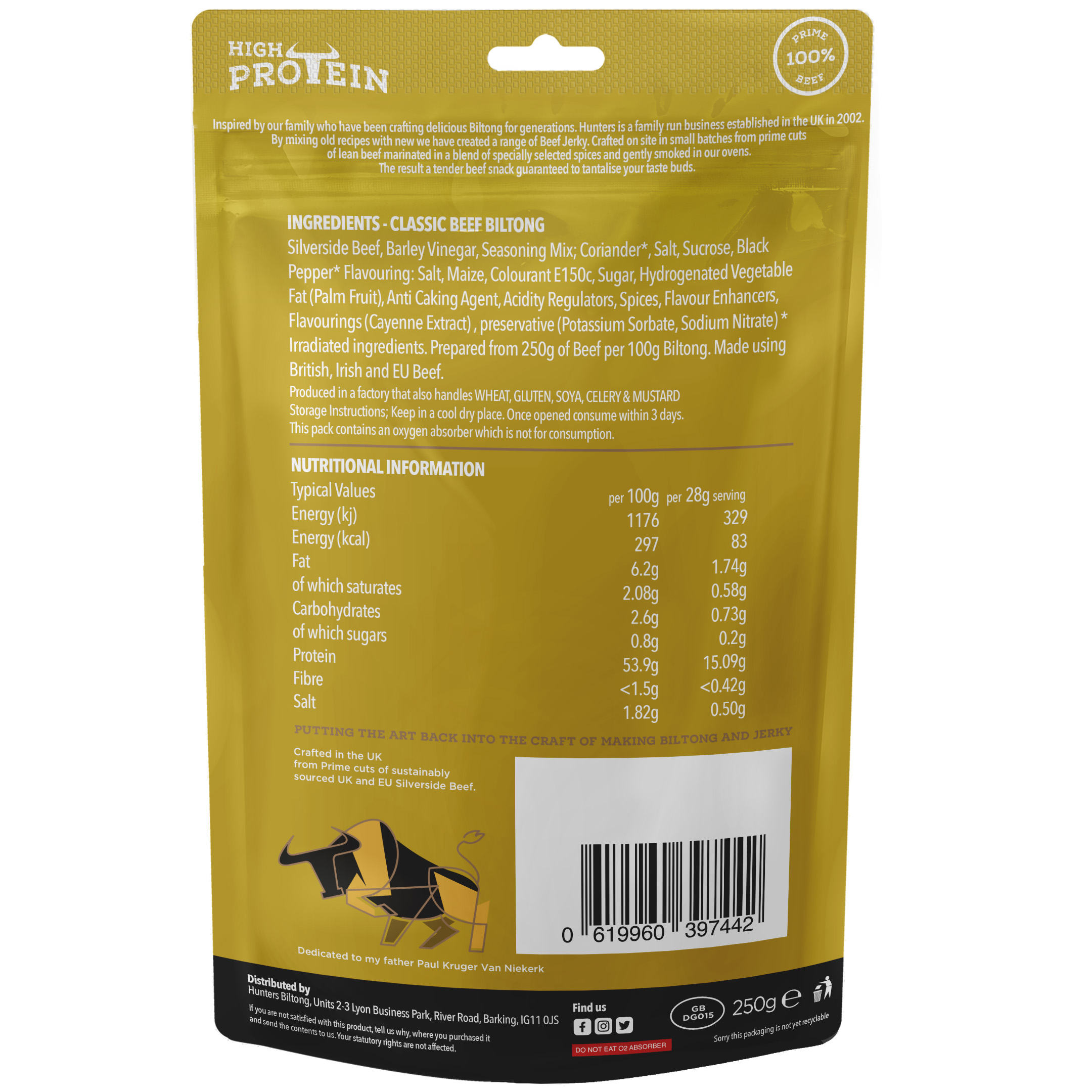 Hunters Classic Sliced Beef Biltong - Image 3