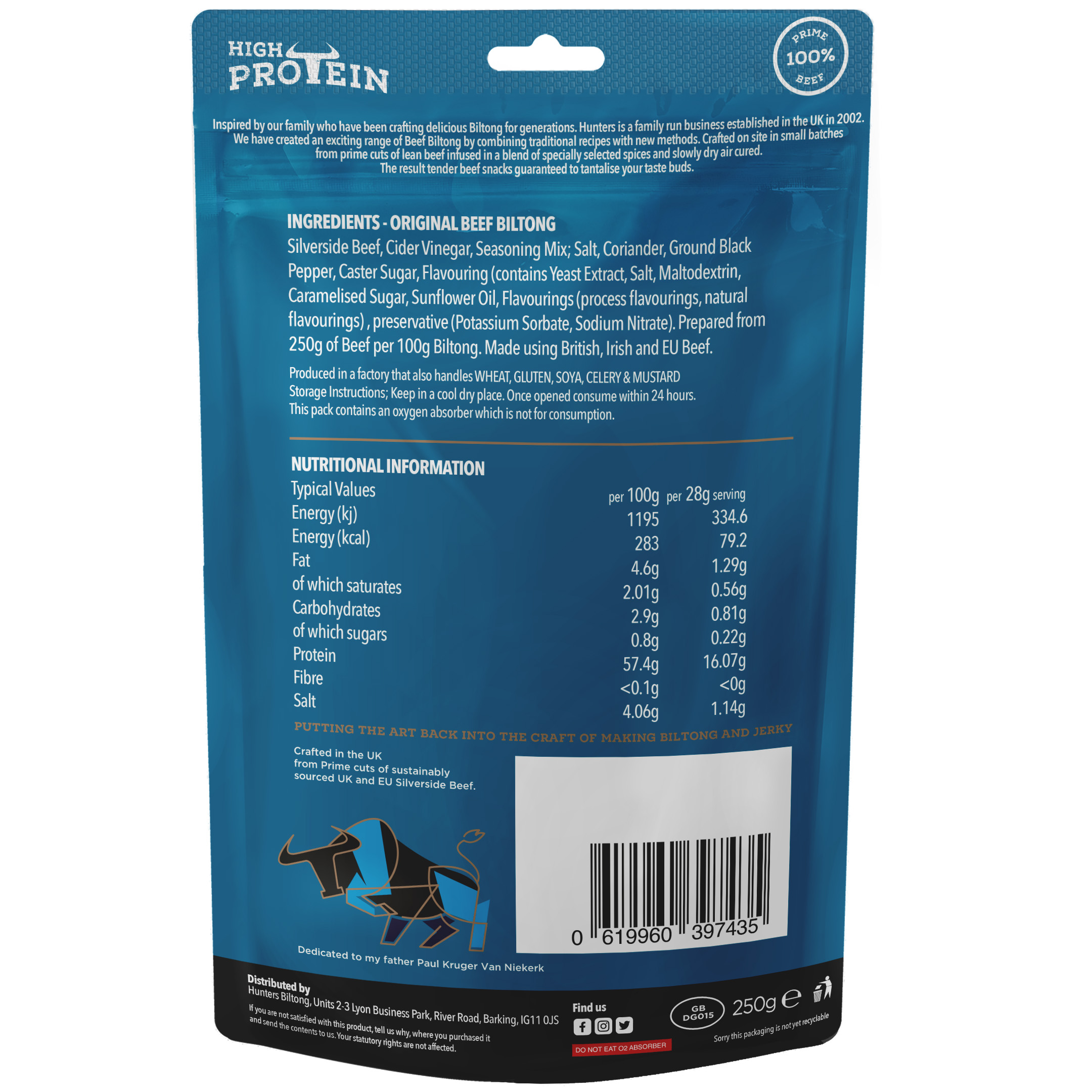 Hunters Original Beef Biltong 10 x 28g - Image 4